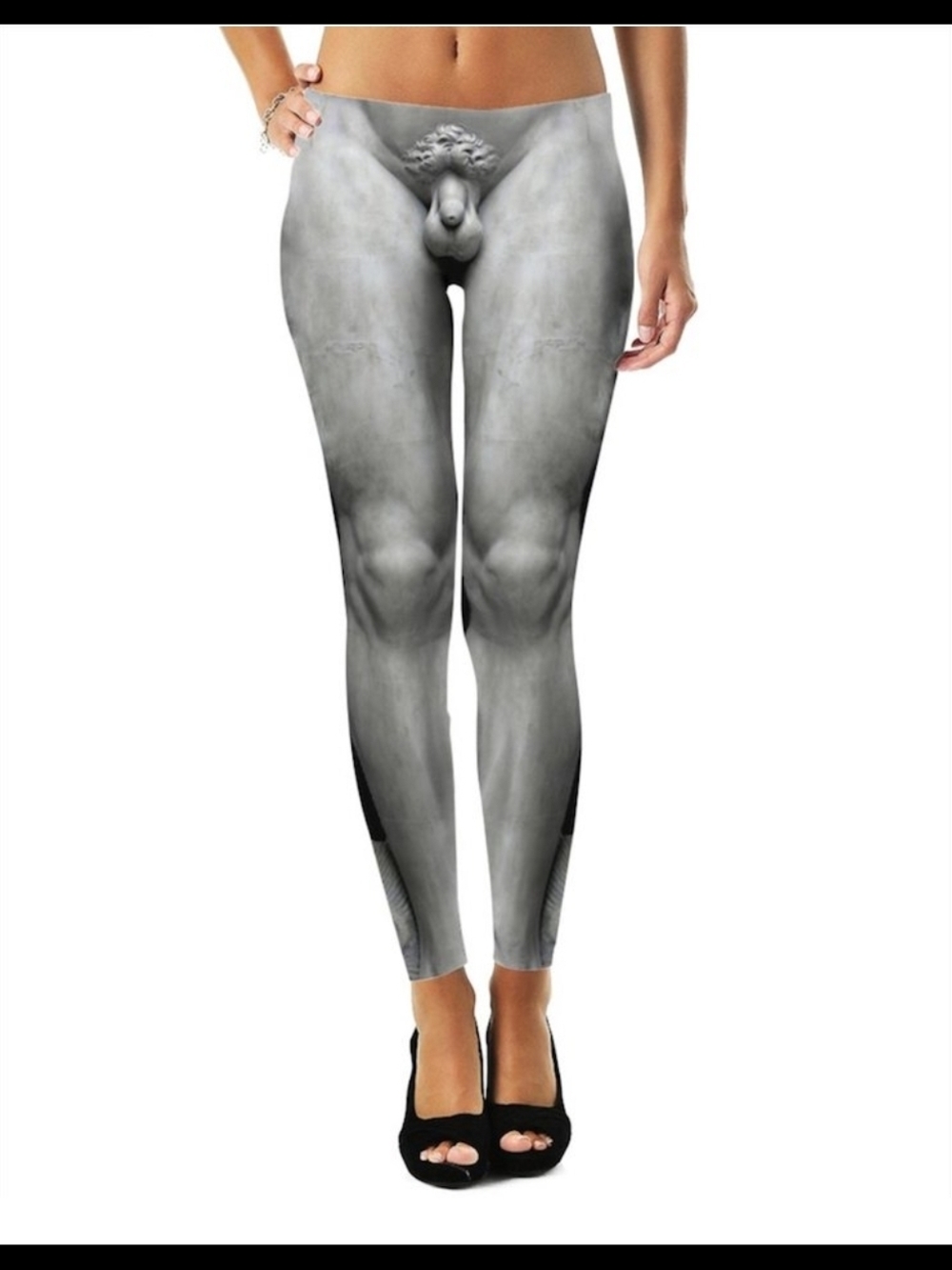 Sculptural Gray Print Womens Leggings